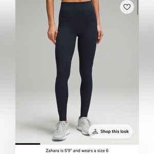 Lululemon Athletica Navy Wunder Train High Rise Leggings